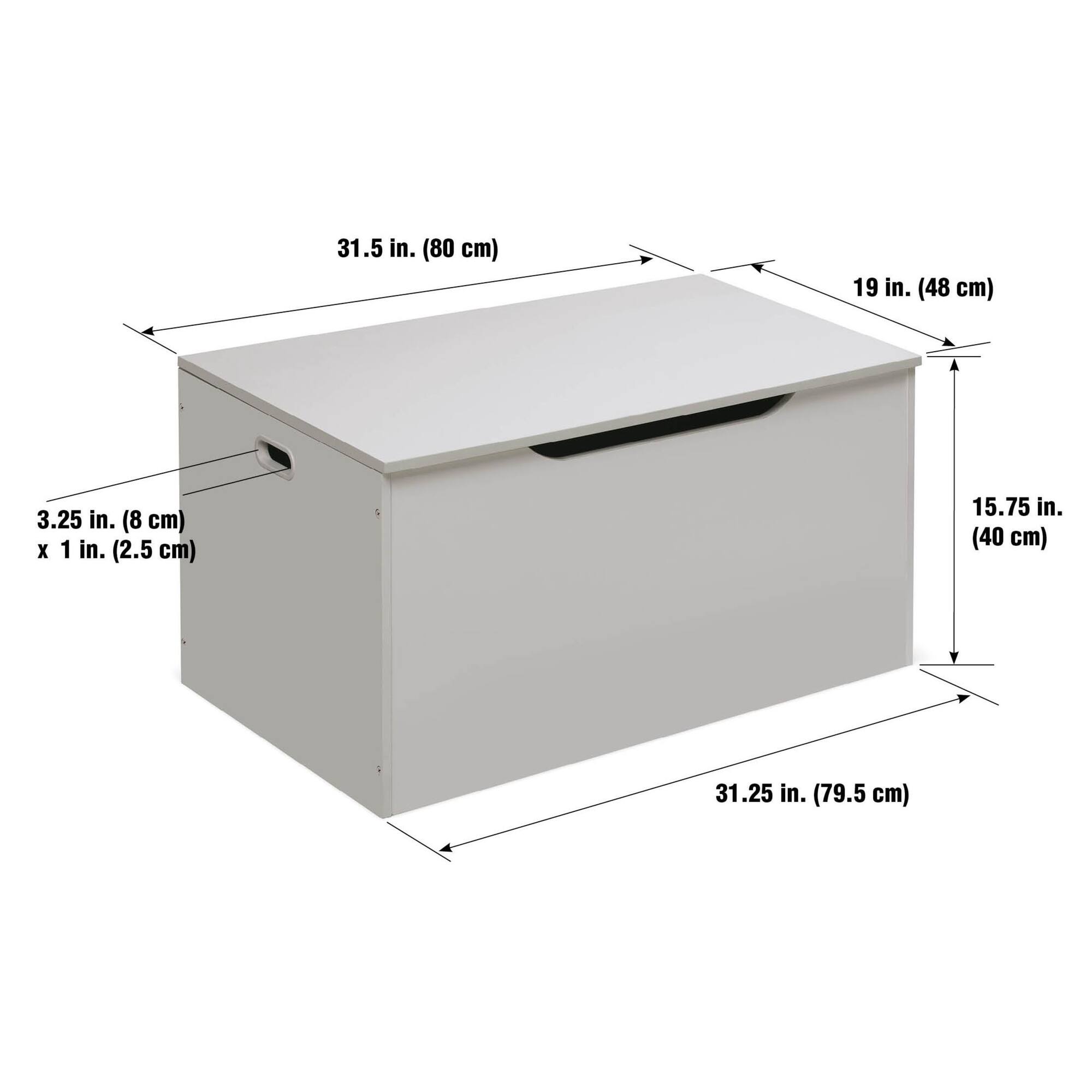 Badger Basket White Flat Bench Top Toy & Storage Box